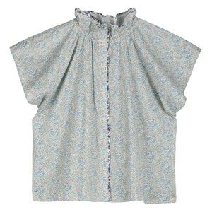 APOF Denmark Women’s ADA TOP - KATIE & MILLIE Green Floral Blouse S Shirt